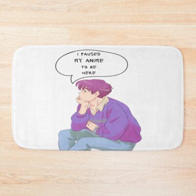 I Paused My Anime To Be Here Anime Bath Mat