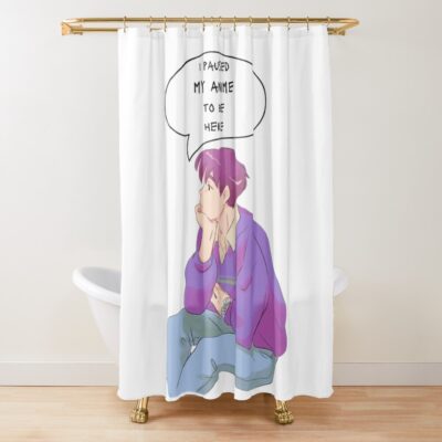 I Paused My Anime To Be Here Anime Shower Curtain