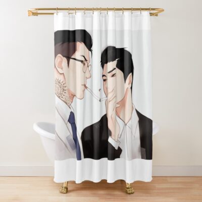 Lookism Gun And Kim Smoking Shower Curtain