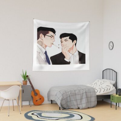 Lookism Gun And Kim Smoking Tapestry
