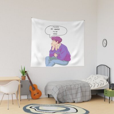 I Paused My Anime To Be Here Anime Tapestry