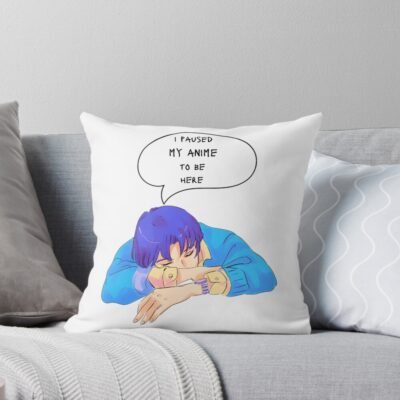 I Paused My Anime Funny Otaku Throw Pillow