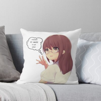 Funny Otaku Quote Anime Throw Pillow